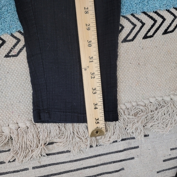 EILEEN FISHER 100% ORGANIC COTTON BLACK CREPE ANKLE PANTS, SZ SMALL - Picture 9 of 13